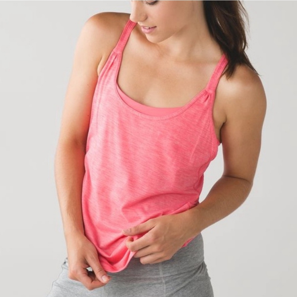 LULULEMON Sunset Salutation Tank Heathered Pink Lemonade/Pink Lemonade